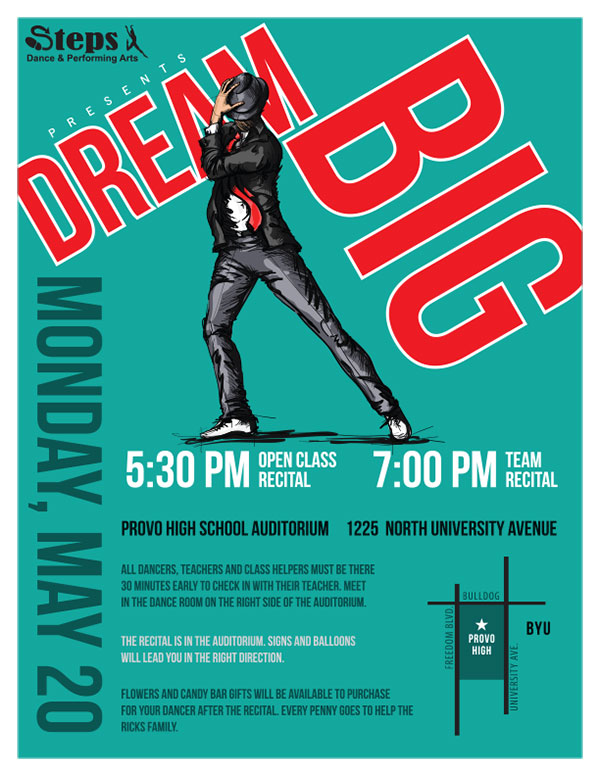 Steps Dance Studio dream big poster