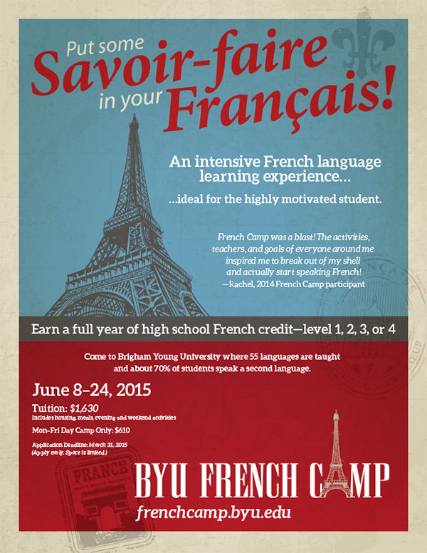 BYU French Camp poster