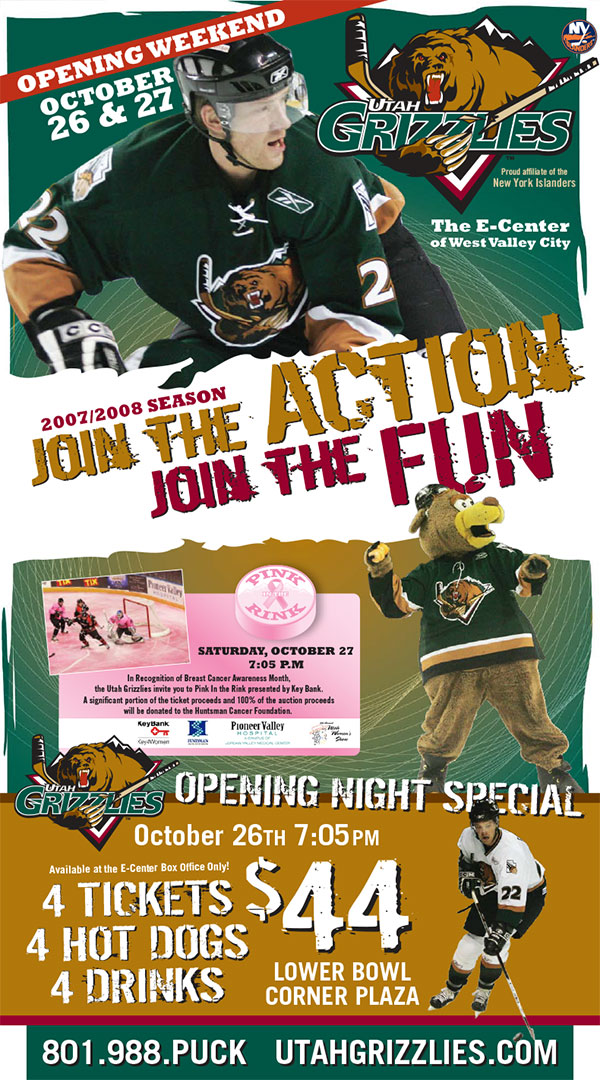 Utah Grizzlies full-page broadsheet advertisement