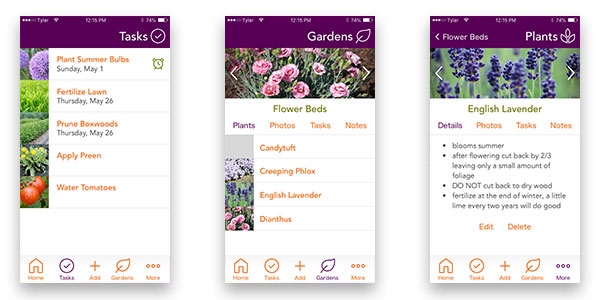 Garden App Main Screens